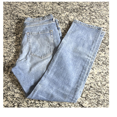 Amazon Essentials Men's Light Blue Straight Denim Jeans Athletic Fit Stretch Po 