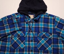 Vintage 2000s Op Ocean Pacific Plaid Quilt Lined Hooded Flannel XL Shirt