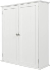Wall Mount Bathroom Storage Cabinet White Bathroom Cabinet W/ Doors  Adjustable