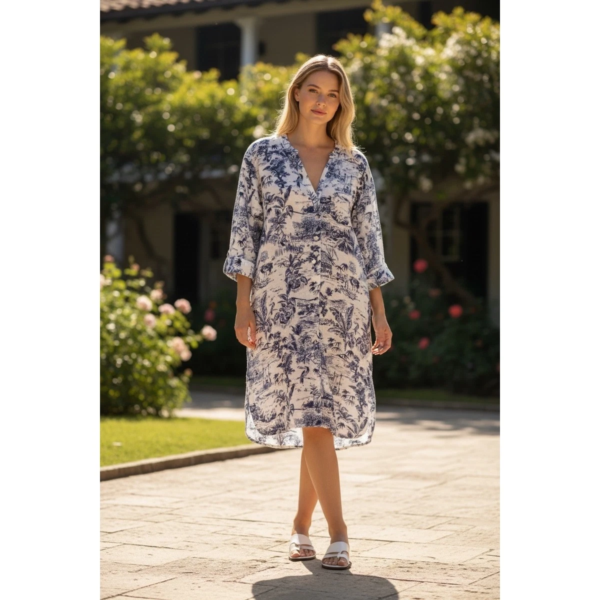 jacket with a line dress 2 Pieces A-Line/Princess Square Collar Chiffon Mother of the Bride Dresses with Jacket Lace Ankle-Length 3/4 Sleeves Blue main image 0