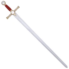 Medieval Fantasy Foam Sword Prop - Safe Training LARP Cosplay 42" Red Handle