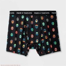 Pair of Thieves Men's Super Fit Novelty Masks Boxer Briefs L
