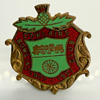 Vintage Abzeichen Cowlairs Bowling Club 50 Jubiläum Vaughtons Emaille 1957