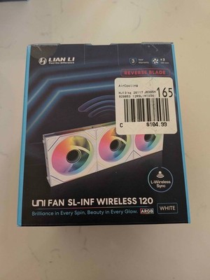 NEW SEALED Lian Li UNI FAN SL-Infinity Wireless 120 Reverse Blade White (3 Pack)