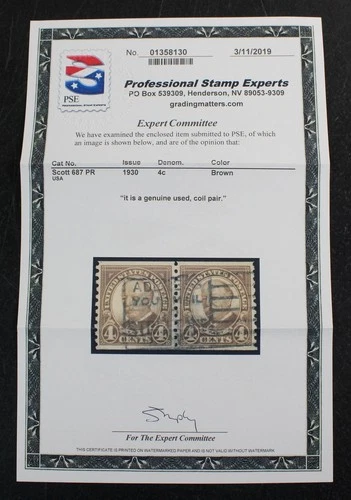 CKStamps: US Stamps Collection Scott#687 Used PSE Cert