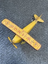 NICE VINTAGE 1920'S WINGS Yellow Red Model No. 100 AIRPLANE Prewar Clockwork