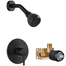 Shower Faucet and Head Set with Rough in Valve Shower Trim Kit System Fixtures C