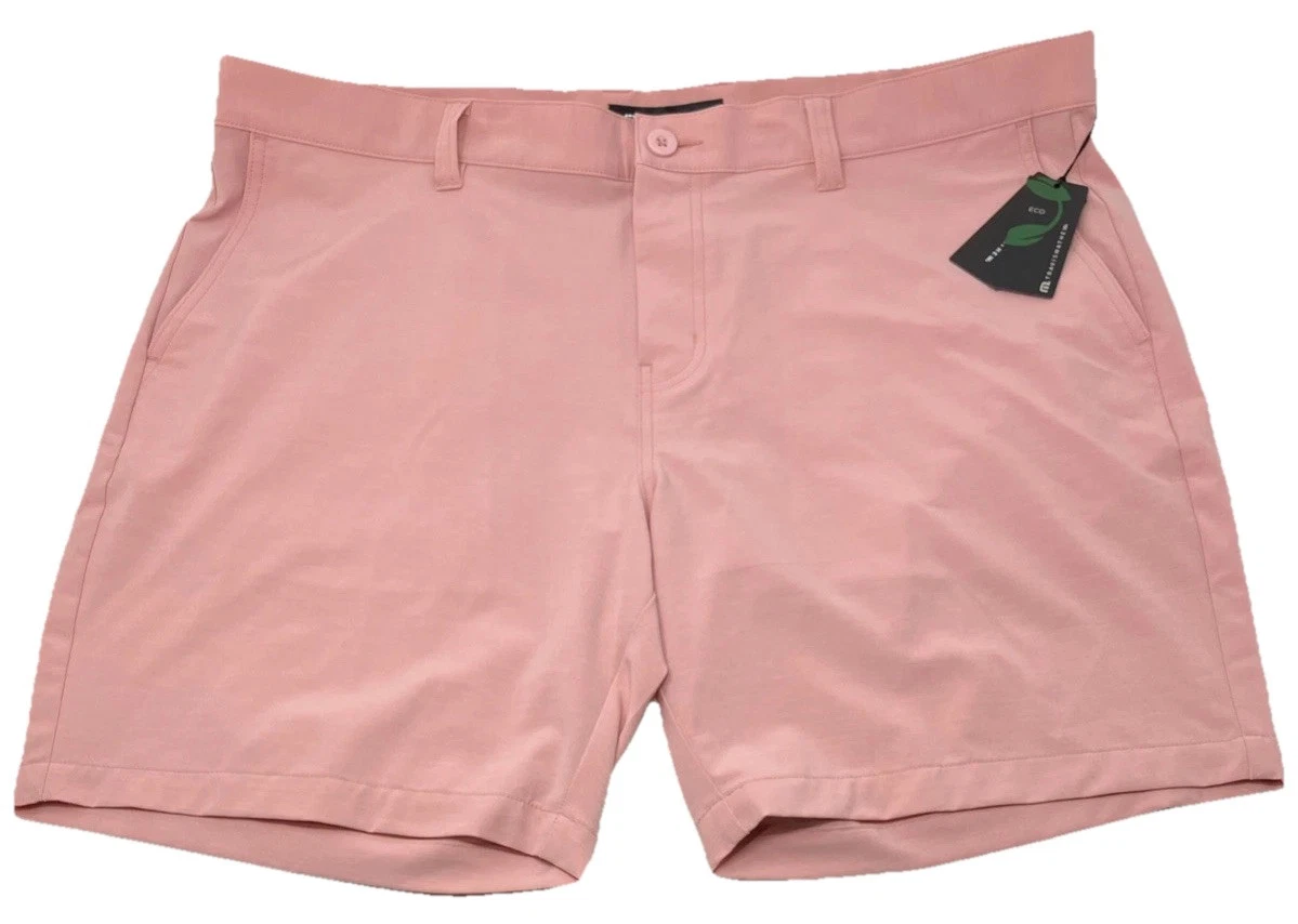 Men's Travis Mathew Tech Chino Golf Shorts Heather Roan Rouge 42 NWT 8” Inseam