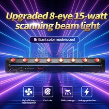 PAIDUN 8 Eyes LED Beam RGBW Moving Head Light Bar Night Club Wedding Disco DJ