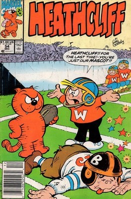 Heathcliff #54 (Newsstand) FN; Marvel | Football All Ages Cat - w/Bag+Board