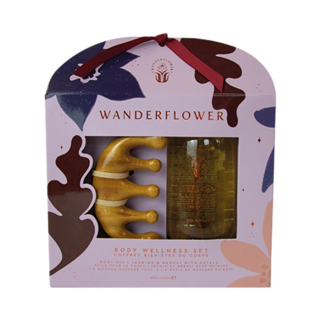 Gift Set Body Wellness Massage Jasmine & Neroli Oil + Tool - Wanderflower