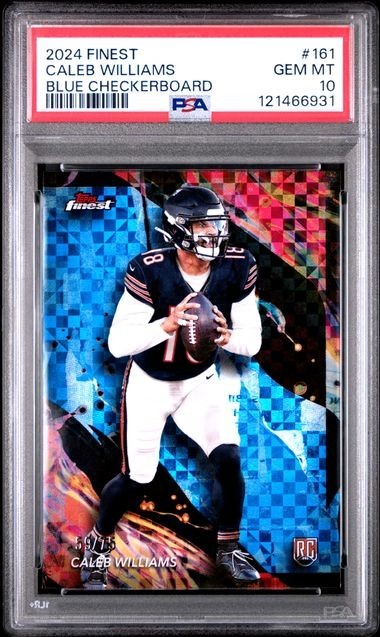 2024 Finest CALEB WILLIAMS #161 RC /75 Blue Checkerboard ROOKIE PSA 10 LOW POP💎