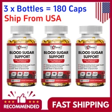 BLOOD SUGAR BLEND SUPPORT Alpha Lipoic Acid & Cinnamon 20 Herbs Complex-180CAPS