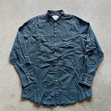 Vintage 90s Wrangler Wrancher Button Up Shirt Size XL Tall Black Pearl Snap