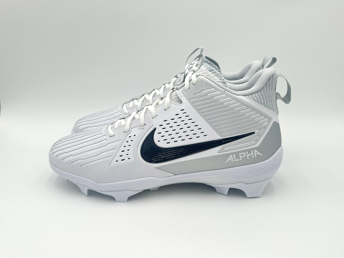 Nike Alpha Menace Strong Men's Size 15 White Silver Football