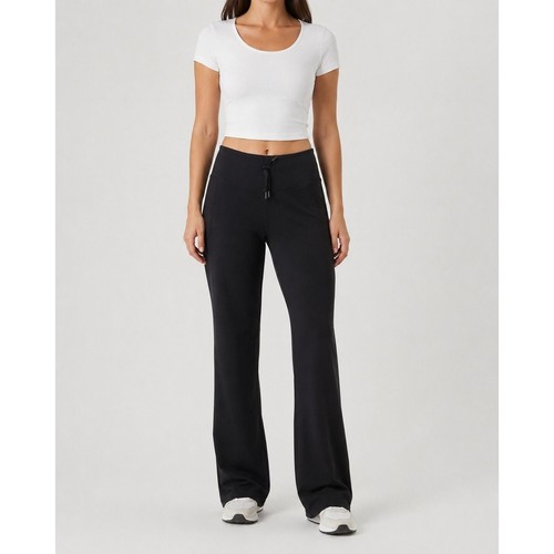 Lululemon Pants Womens 6 Black Wide Leg Convertible Jogger Back Pocket Yoga Tall