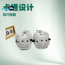 Cute Cartoon Full-Covered Cat Plush Slippers Warm Indoor Anime Shoes