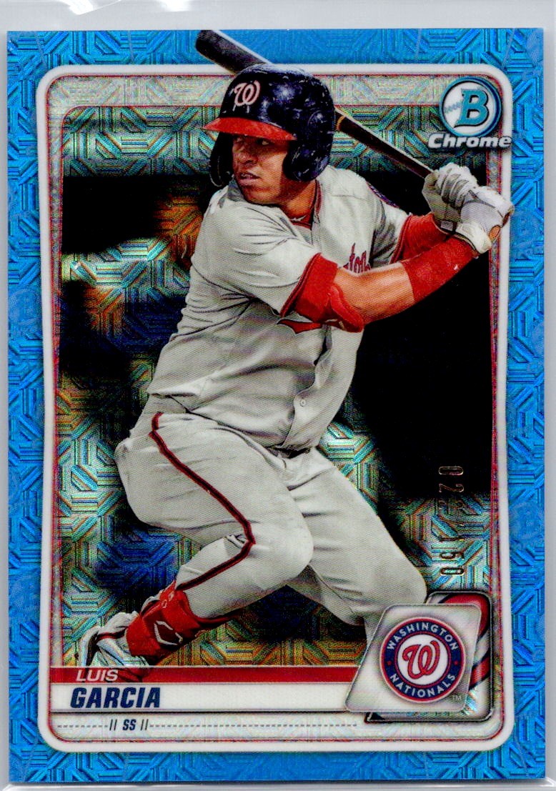 2020 Bowman Chrome Mojo Refractor Blue #BCP-114 Luis Garcia #/150 Nationals