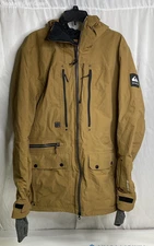 Tan Quiksilve Gortex snowboard and Outdoor Sport Jacket Water Resistant- Size M