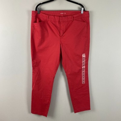 Old Navy Pixie Skinny Ankle Chino Pants Size 16 Red-Pink Stretch