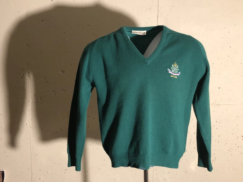 皇家都柏林高尔夫俱乐部爱尔兰制造复古羊毛毛衣 44 超棒 Portrush — 第 2/4 张图片