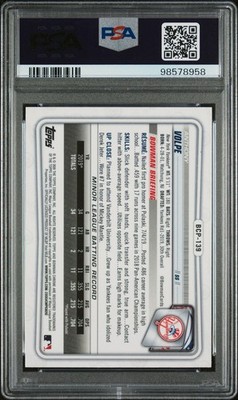 ANTHONY VOLPE Signed 2020 1st Bowman Chrome PSA/DNA AUTO SLAB Auto