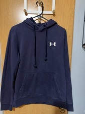 Under Armour ColdGear Men's Blue Pullover Hoodie M Hooded Pockets Logo