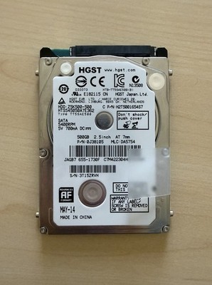 HGST Z5K500-500 500GB 2.5 Inch SATA III Laptop Hard Drive Tested Working