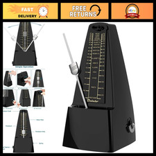 Mechanical Metronome - Loud Sound for Piano, Drum, Violin, Guitar - Black
