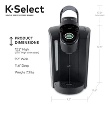 Keurig K-Select Single Serve Matte Black Coffee Maker
