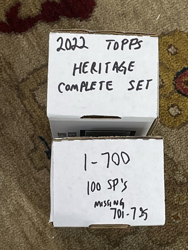 2022 Topps Heritage Baseball Set 1-725 Base Set Plus 100 SP’s Missing 701-725