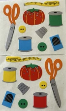 SEWING ITEMS Stickers(18pc) Mrs.Grossman’s•Scissors•Push Pen •Thread•Card Making