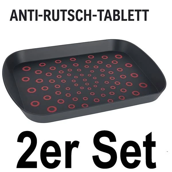 2 x Serviertablett Frühstückstablett Gastro Rutschfest Kunststoff Tablett Griff - Bild 2 von 4