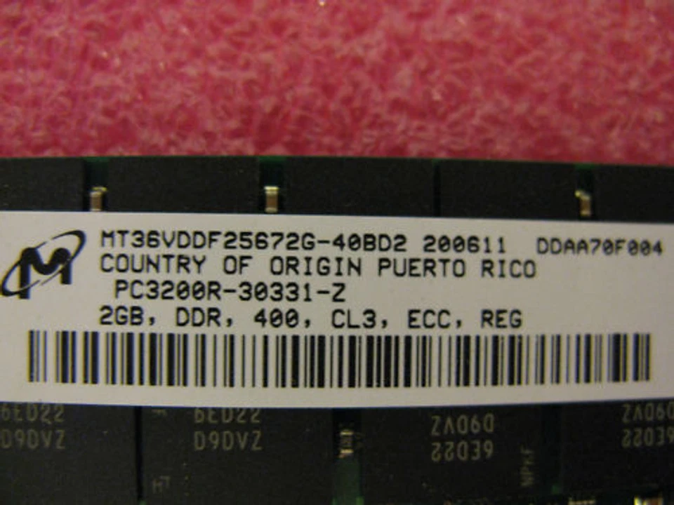 4GB ( 2 * 2GB Dimm ) HP 373030-051 PC3200R DDR MT36VDDF25672G-40BD2 - R2801-C - Image 3 of 3