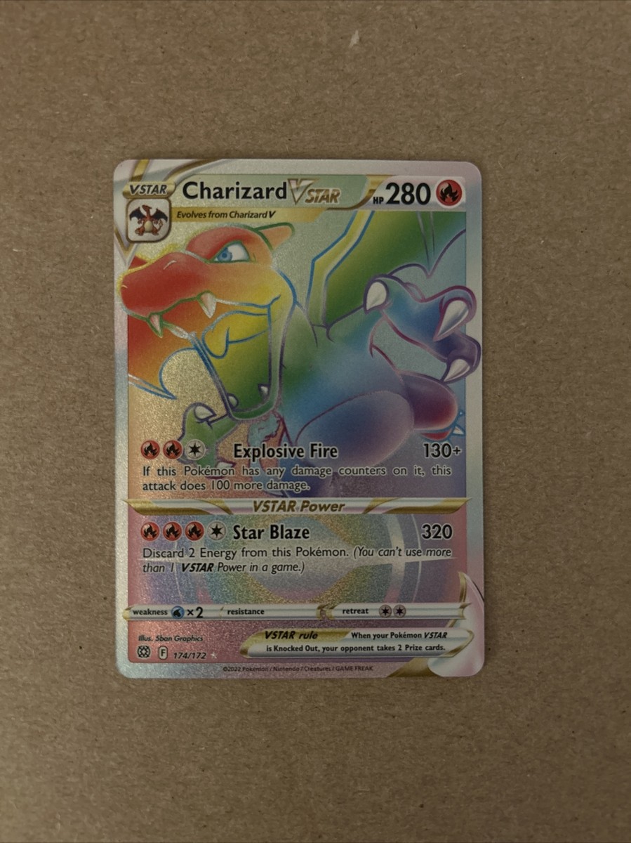 2022 Pokémon Brilliant Stars Charizard Vstar Rainbow Secret Rare