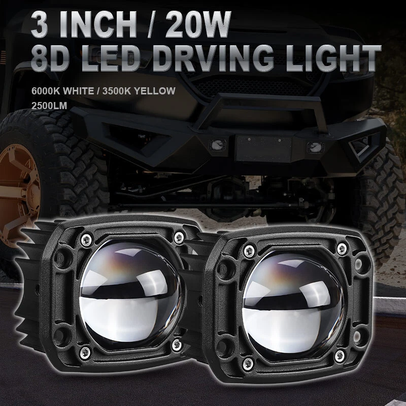 3in 20W LED Work Light Flush Mount Flood Pods Fog Lamp Off-Road SUV ATV Truck X2 - Image 3 of 4