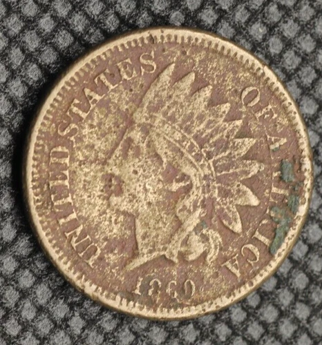 1860 Indian Head Penny - EF Coin -  Pointed bust + Full Liberty 1090