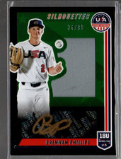 2022 USA Baseball Silhouettes Black Gold #67 Brennan Phillips Auto Jersey /99