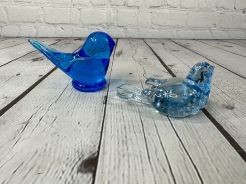 Vintage Bluebird Of Happiness Signed Leo Ward 1986 & Clear Bird w/Bubbles Japan - Picture 2 of 8