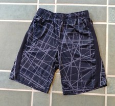 Boys' TEK GEAR DRYTEK Athletic Black/Gray Print Pattern Shorts. Size 14/16
