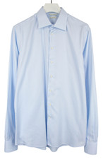 SUITSUPPLY Traveller Slim Fit Formal Shirt Men's 43-7 / 17L Blue Button Up