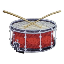 Snare Drum Applique Patch - Sticks, Music Equipment, Drumline 2.5" (Iron on)