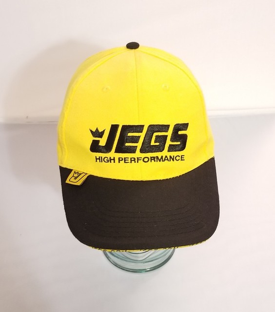 Jegs High Performance Racing Gear Hat Cap Yellow Strapback Auto Parts