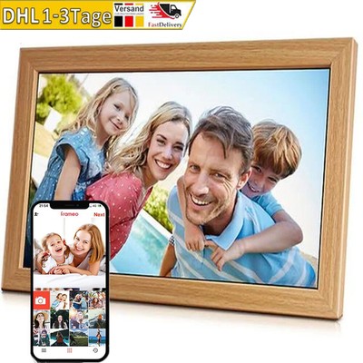 10,1 Zoll WiFi-Bilderrahmen Digitaler 32GB HD Touch Pixel Holz Fotorahmen DE