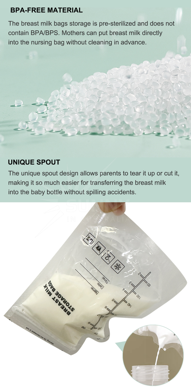 30 / 100x PreSterilised Breastmilk Baby Breast Milk Storage Bags