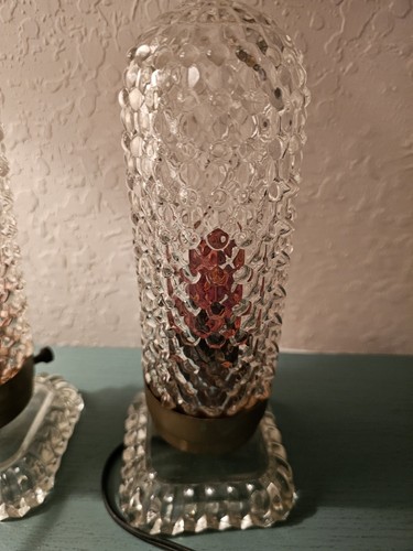 Antique Pair Of 1940's ArtDeco Vanity Torpedo Lamps-Cut Glass & Brass-Work - Picture 13 of 18