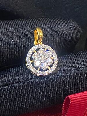 Pendentif Diamant 1.32 Ct Or 18k – Halo Rond Brillant, Certificat, Occasion Mariage/fiançailles