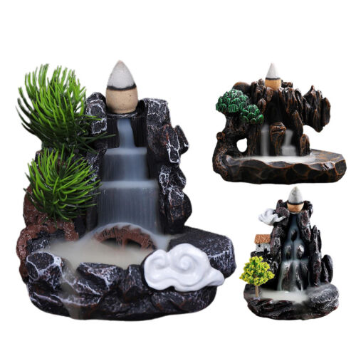 Resin Incense Waterfall Burner Backflow Smoke Censer Holder With Cones