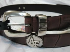 Men's Brown Leather Belt with Air Force Academy Conchos Size 44 R+