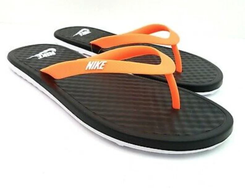 Sandali pantofole da uomo Nike On Deck slide perizoma infradito nero arancione